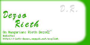 dezso rieth business card